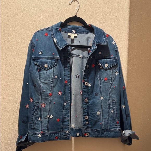 Style & Co. Jackets & Blazers - Style&coStar-Embroidered Blue Denim Jacket - Women